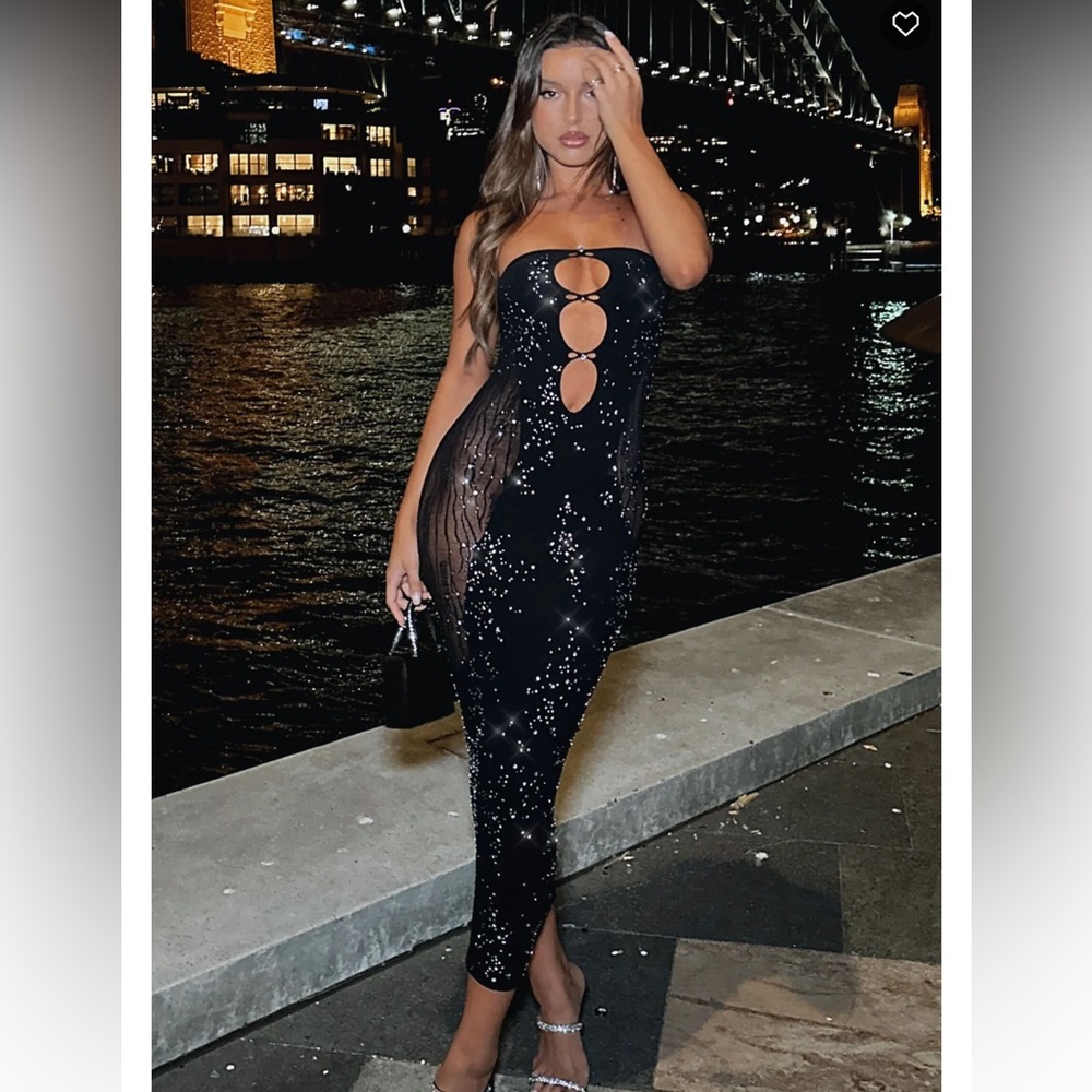 White Fox Boutique Diamante dress